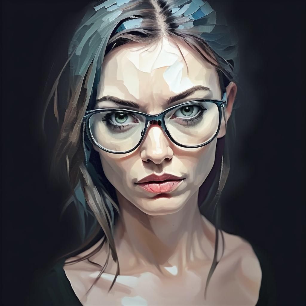 Impasto Oil Painting Portrait of a Woman