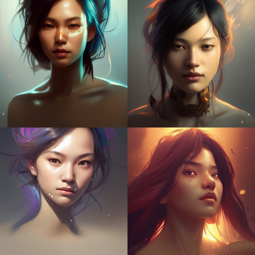 Detailed Portrait of a Person in Art Nouveau Style