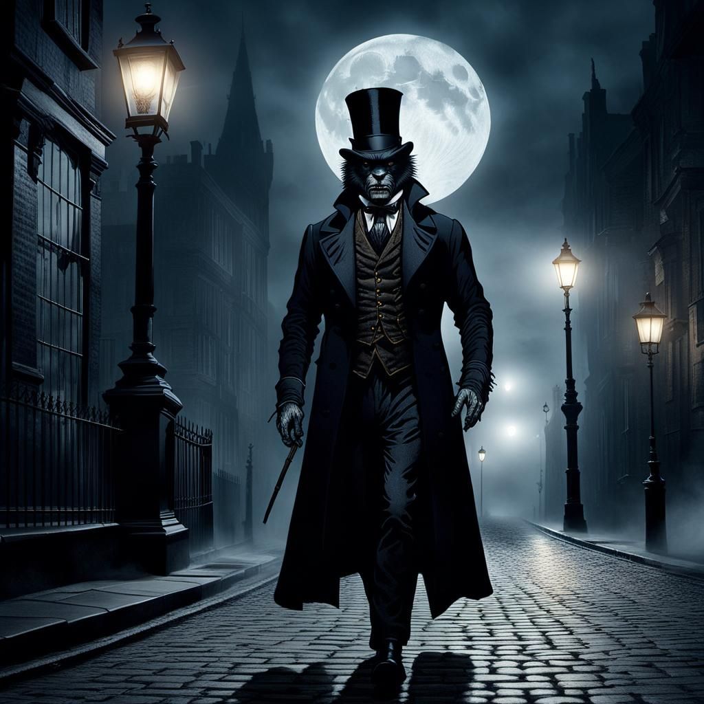 Werewolf in London: A Gothic Victorian Horror Scene