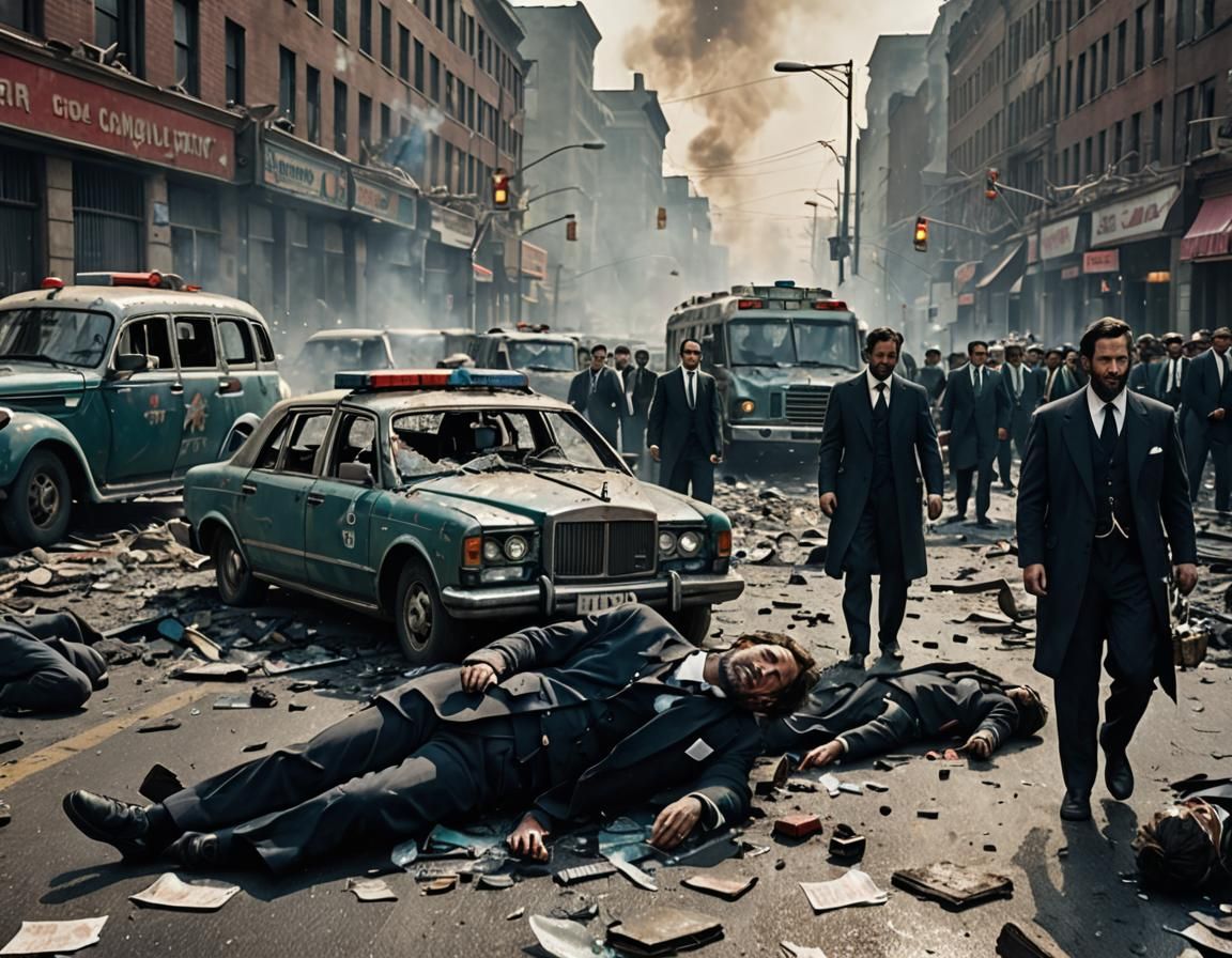 Lawyers Injured After Blast in Dystopian Matte Painting