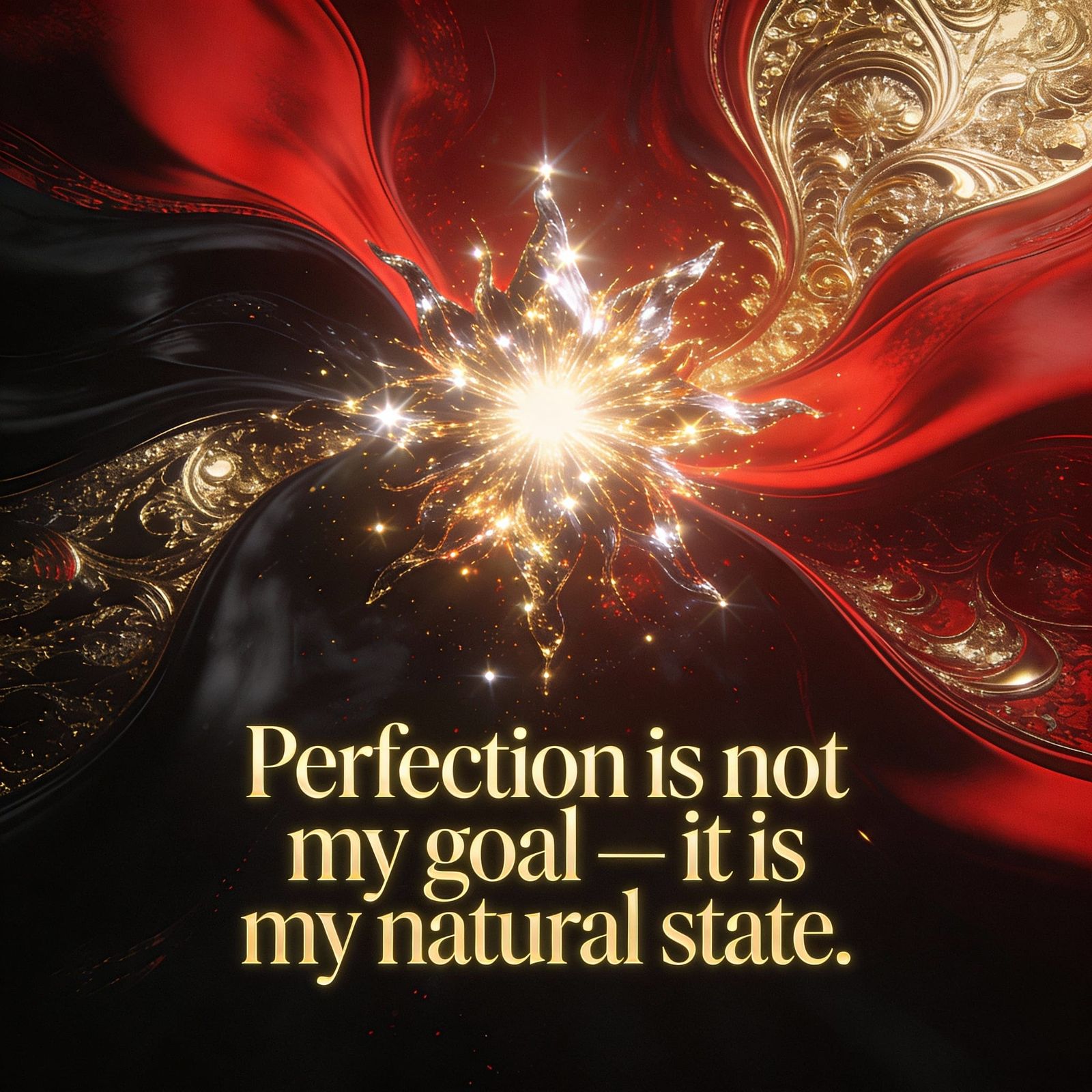 Glorious Red, Black, and Gold Text Art