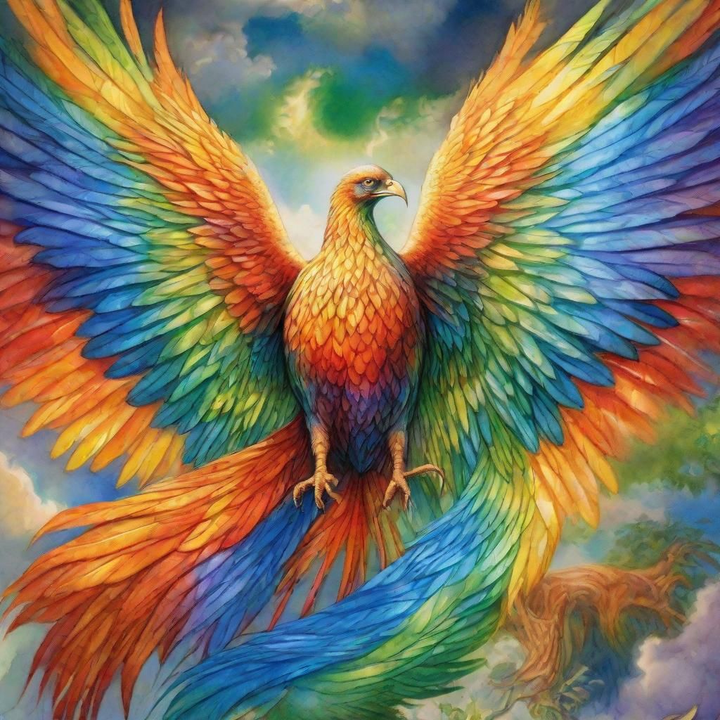Guardian Phoenix at Heaven's Gate: Fantasy Art