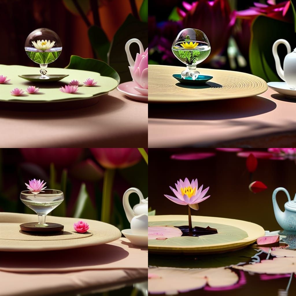 Water Lily Orb Above Mad Hatter Tea Party