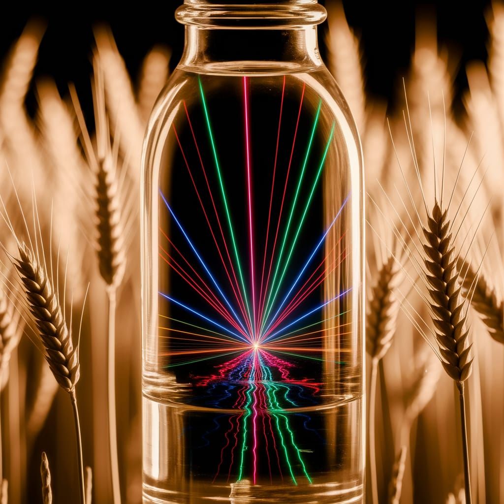 Mesmerizing Laser Lights Dance Within Water Bottle