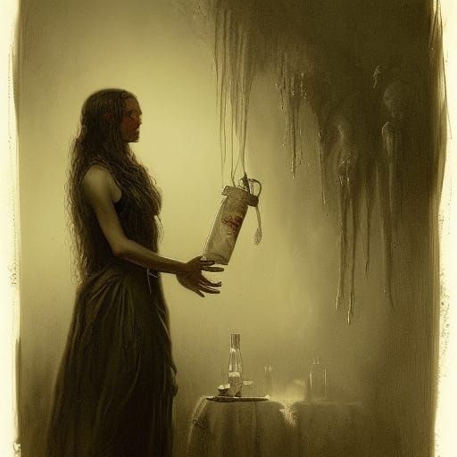 Terrifying Whiskey Jar in Horror Style