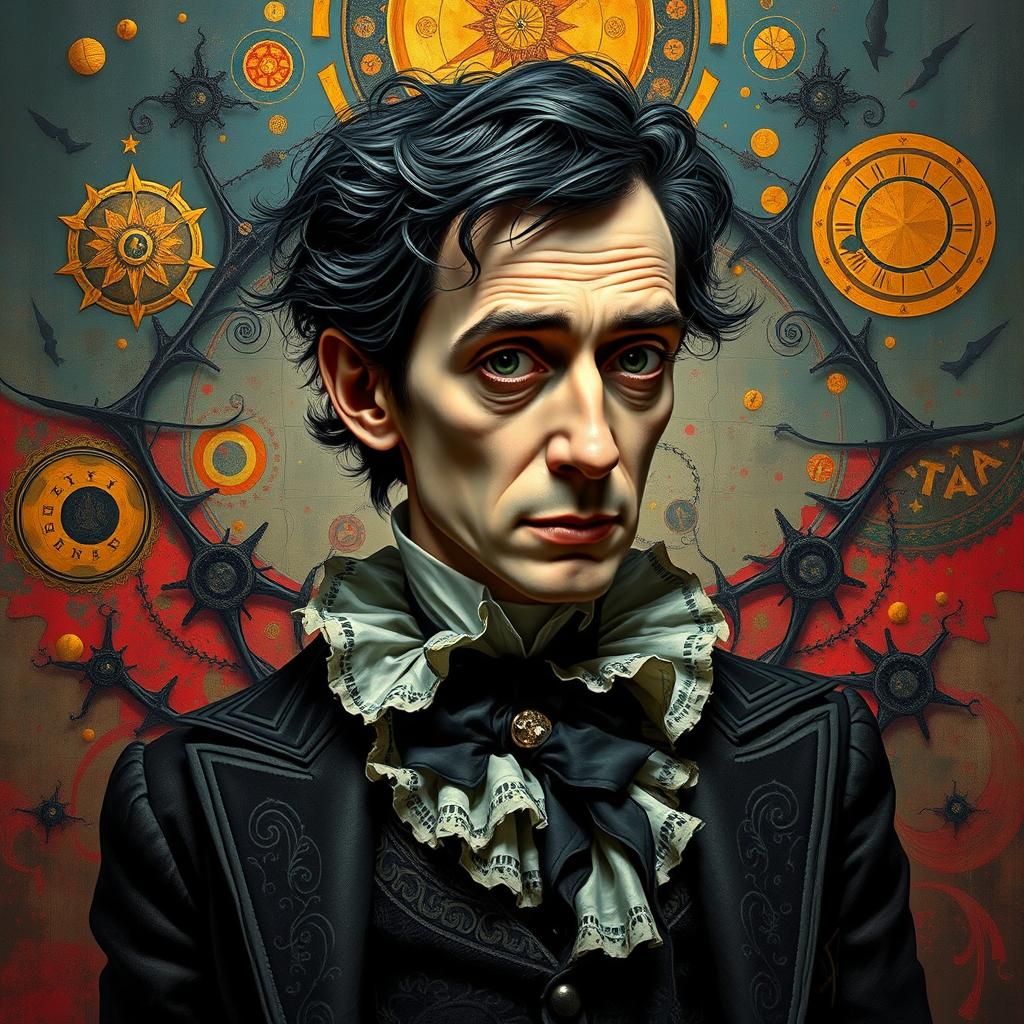 Surreal Portrait in Trompe l'oeil Impasto Style