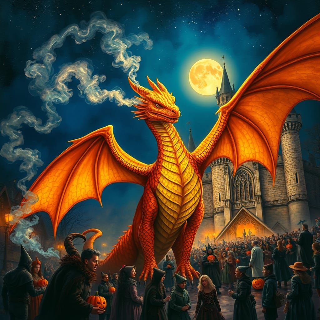 Orange Dragon at Fantasy Halloween Festival