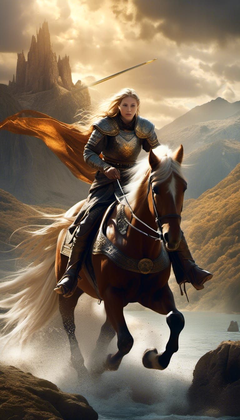 Eowyn on Horseback: Fantasy Concept Art