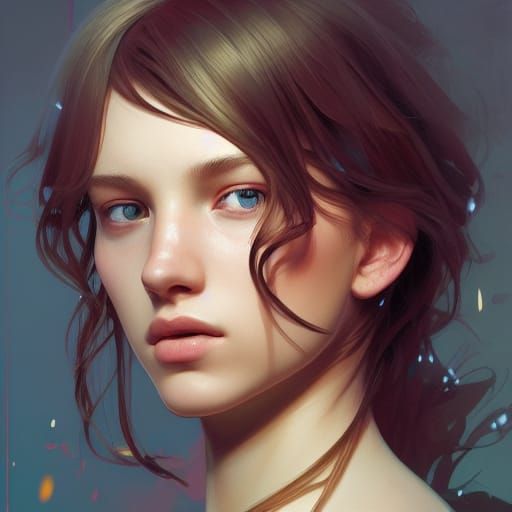 Detailed Teenager Portrait in Hyperdetailed Style
