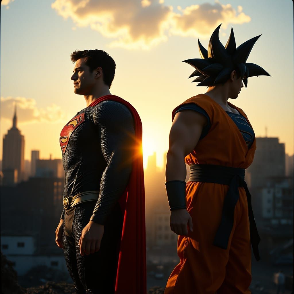 Epic Superhero Showdown in Cinematic Style