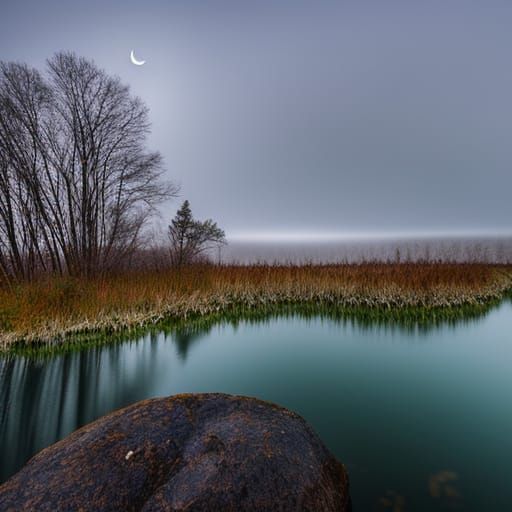 Winter Storm with Dark Sky and Volumetric Lighting