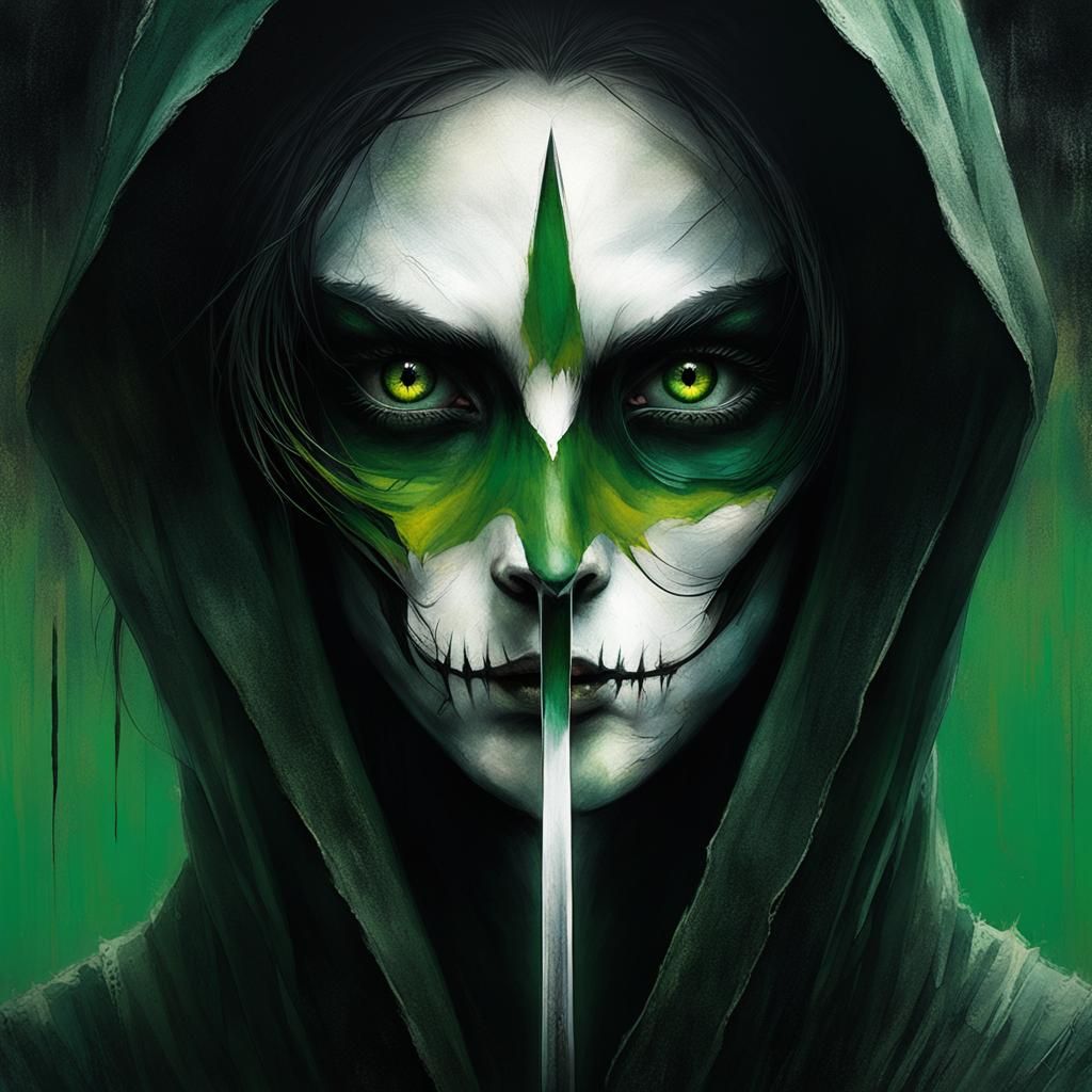 Hazel-Eyed Assassin in Darkness: A Hyperrealistic Portrait