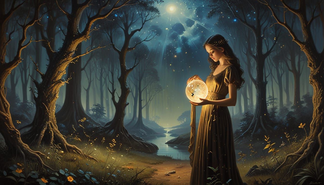 Enchanted Forest Goddess in Twilight's Glow