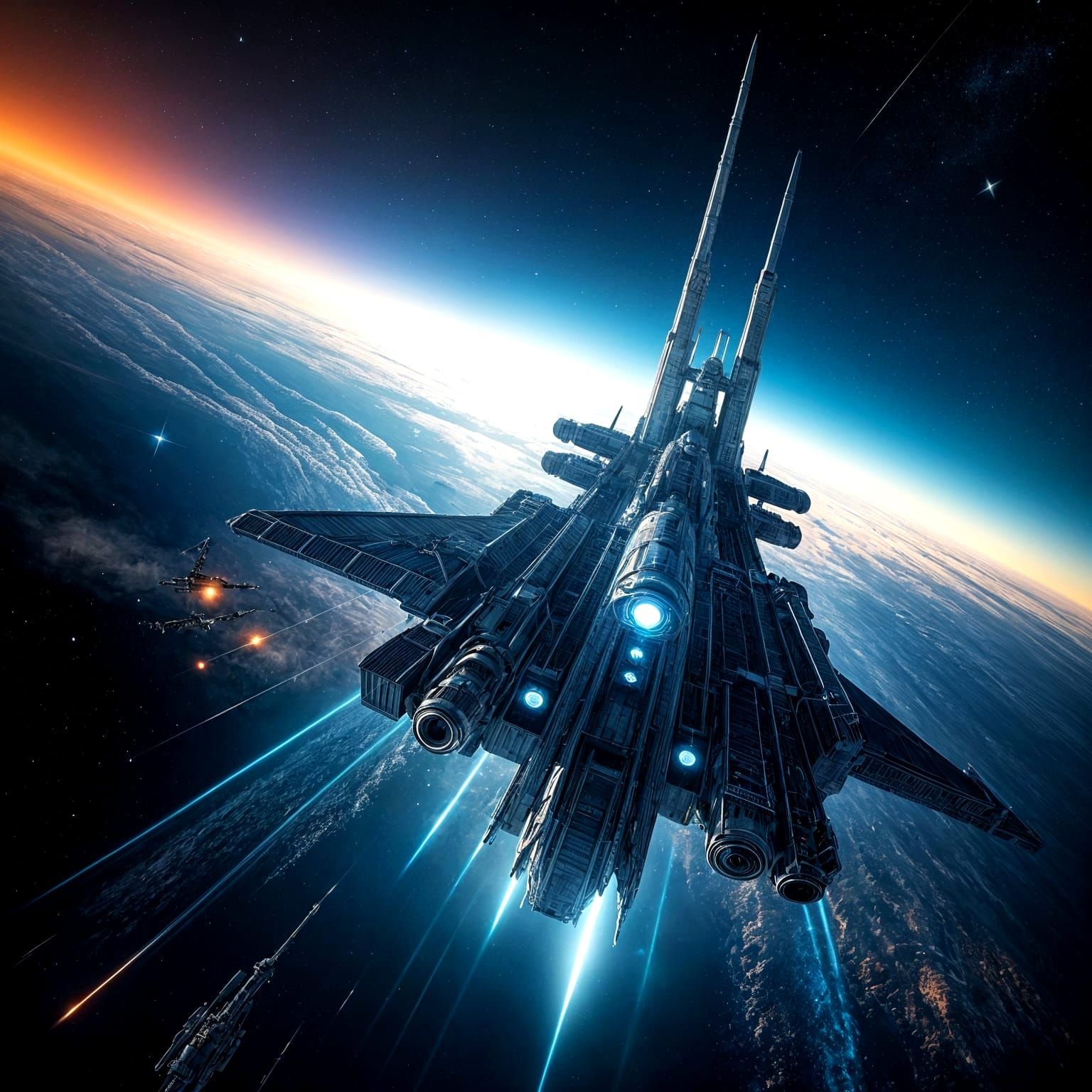 Large Spaceship Drifting in Deep Space