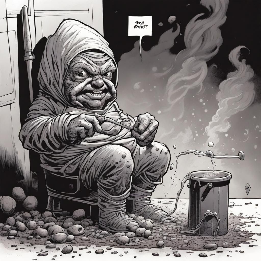 Gross Midget Makes Poo: Comic Book Art