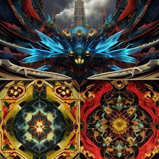 Vibrant Psychedelic 3D Render in CGI Style