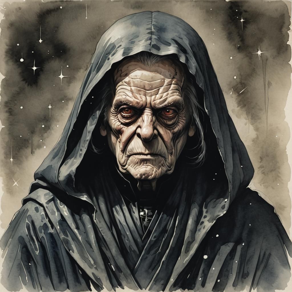 Emperor Palpatine crossed with Ebenezer Scrooge