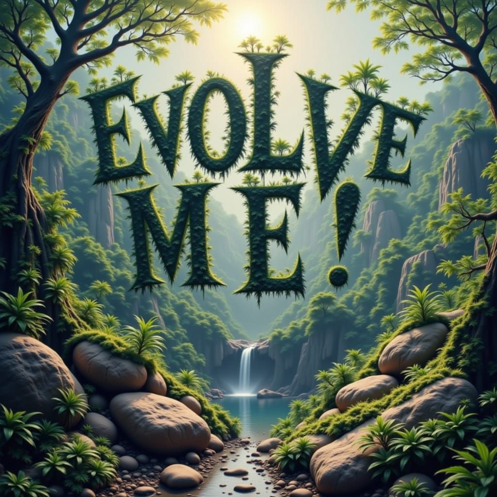 Surreal Jungle Text with Double Exposure Silhouettes