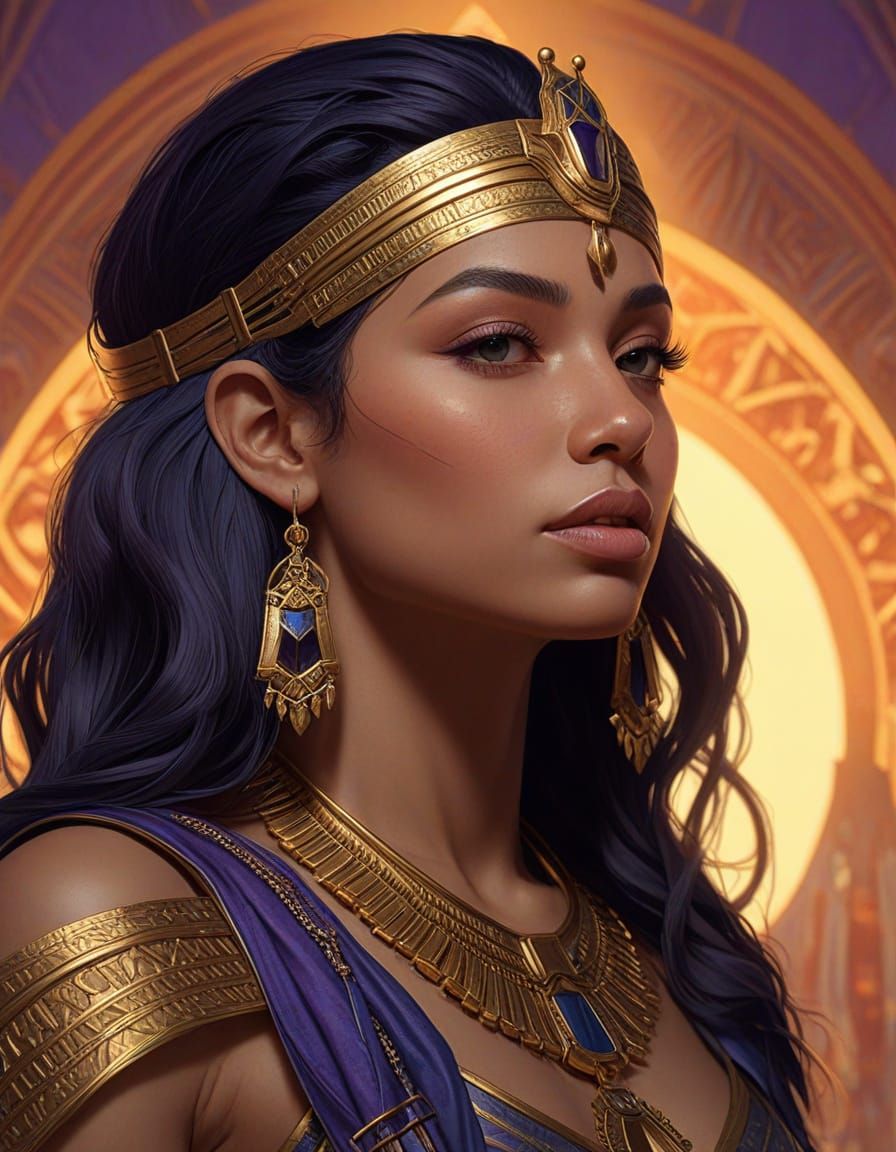 Egyptian Queen Portrait in Dynamic Lighting