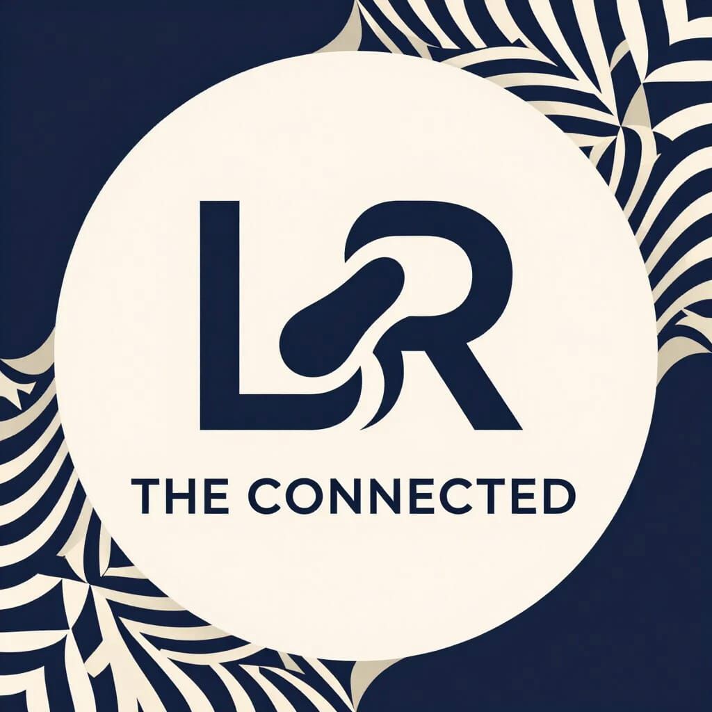 Connected L & R Logo Concept in Navy Blue
