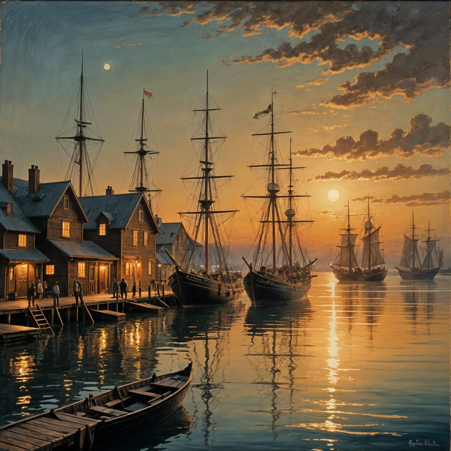 Whispers of Mystic Seaport by Moonlight