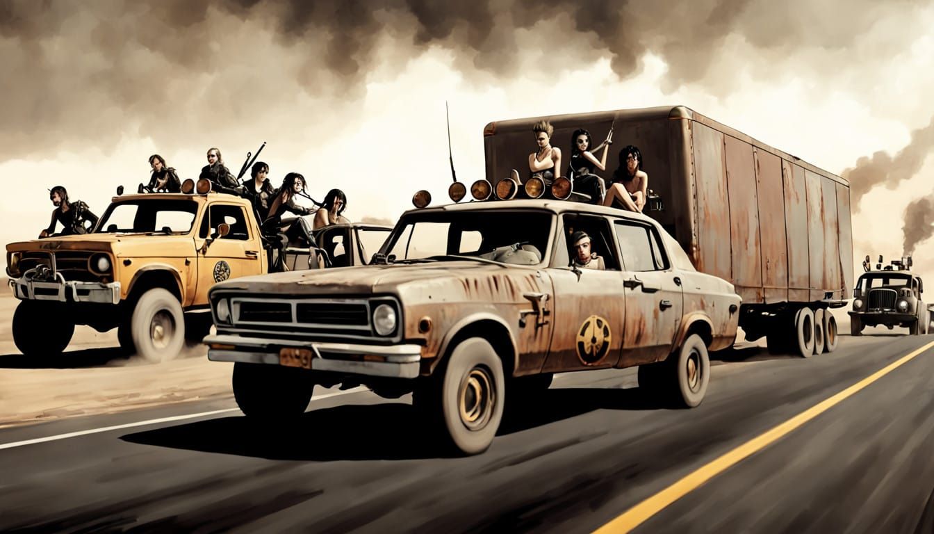 Post-Apocalyptic Punk Women in High-Octane Chase Scene