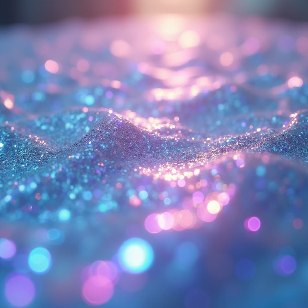 Ethereal Iridescent Dreamscapes in Glossy Holographic Style