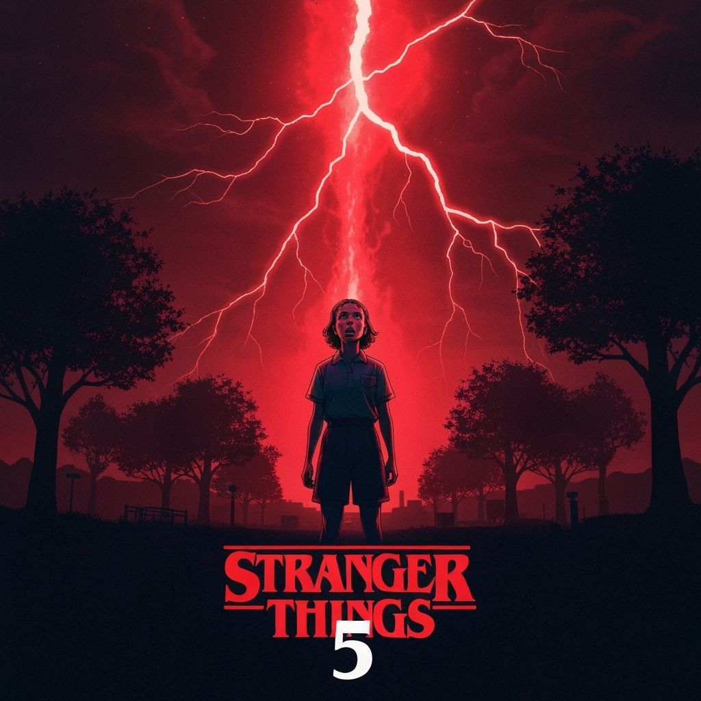 Eleven Faces Threat in Hawkins: 80s Sci-Fi Style