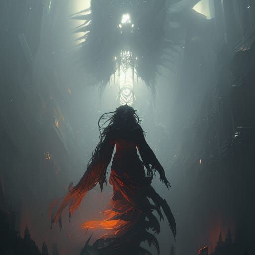 Dark Lord Concept Art in Purple and Yellow