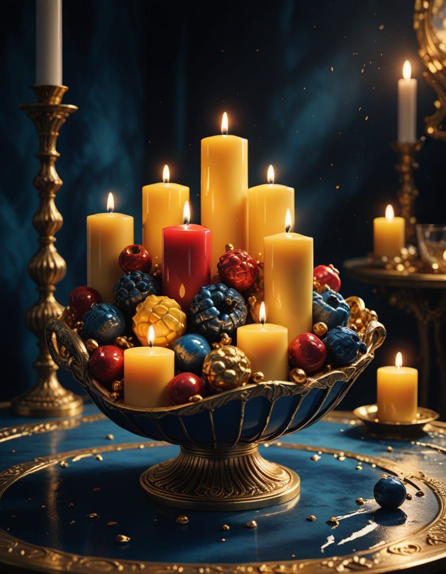 Luxury Candles in Splash Art Style