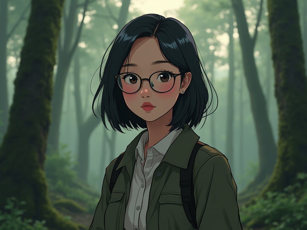 Southeast Asian Woman Portrait in Anime Style