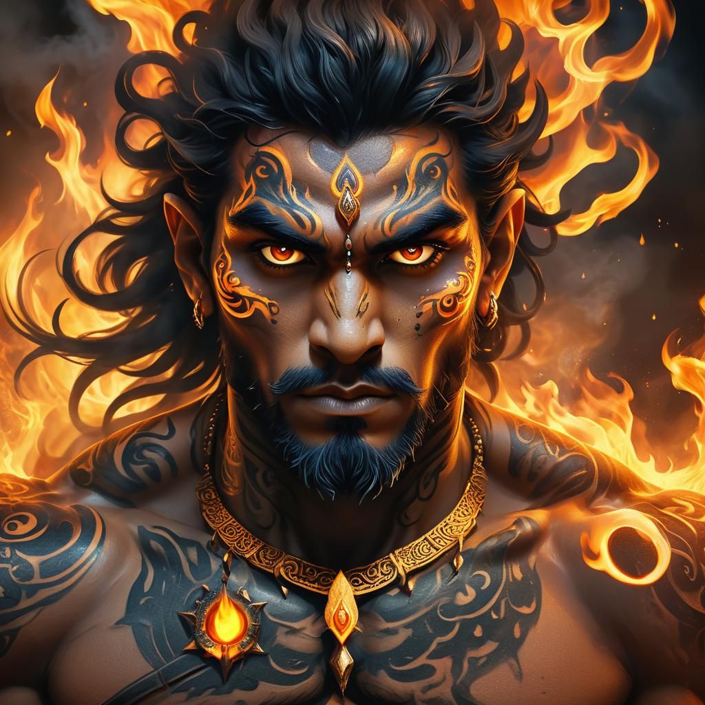 Mystical Jinn Portrait in Middle Eastern Style