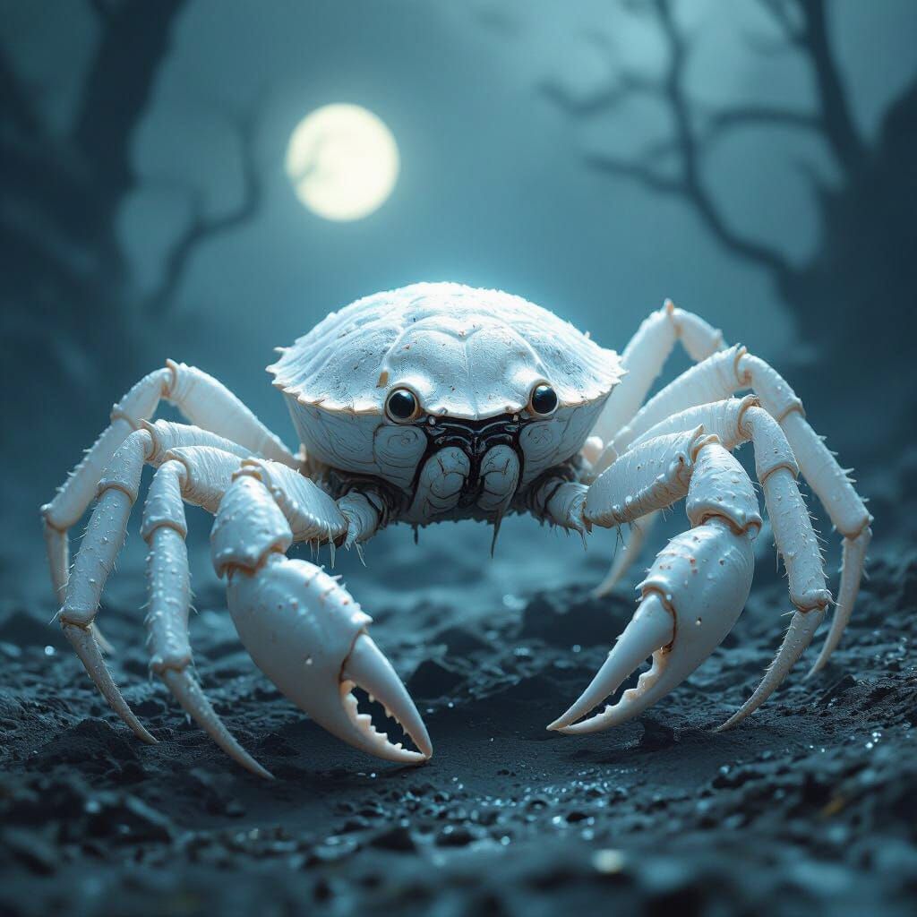 Ghostly Wraithcrabs in Moonlight