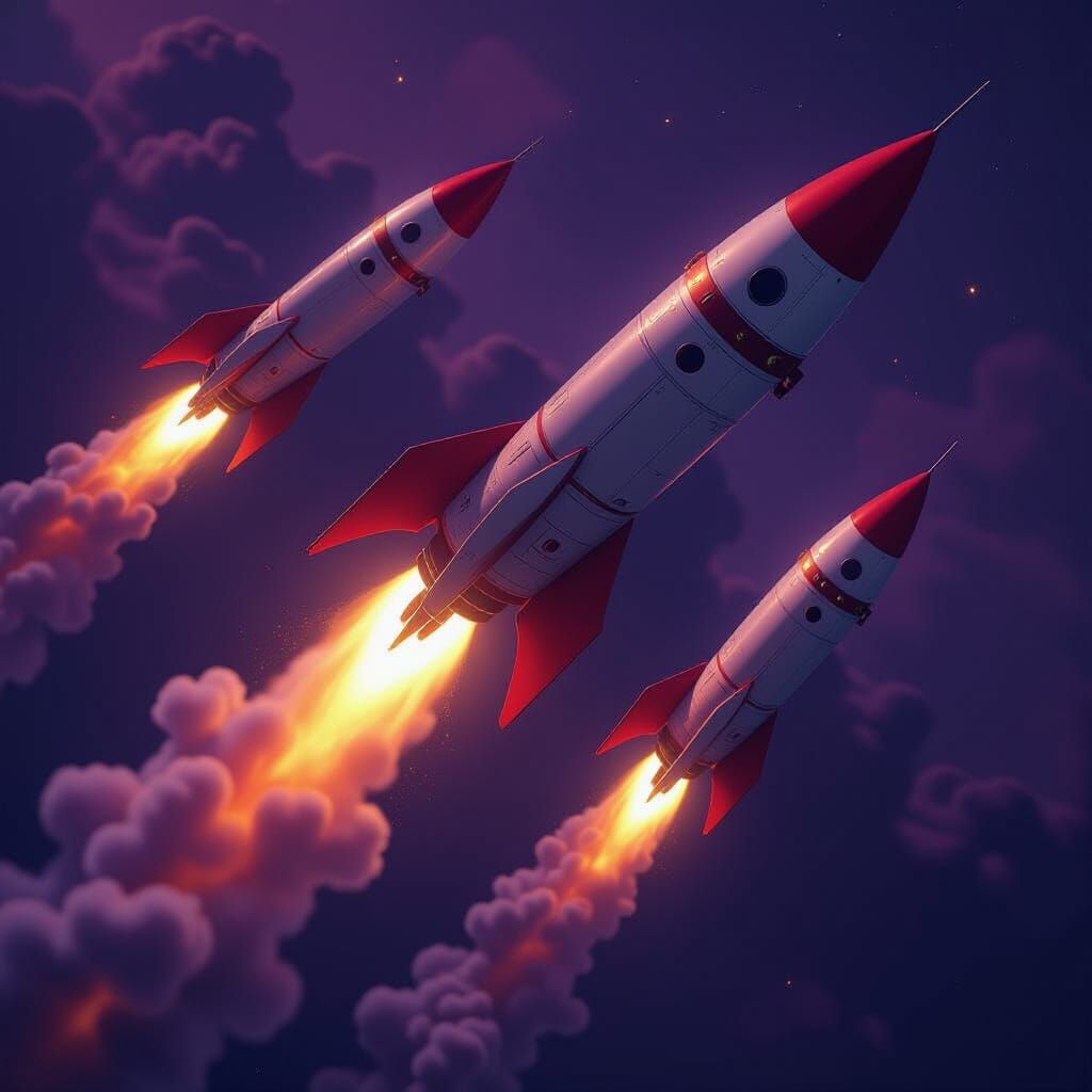 Rocket Ships in Dark Fantasy Realm