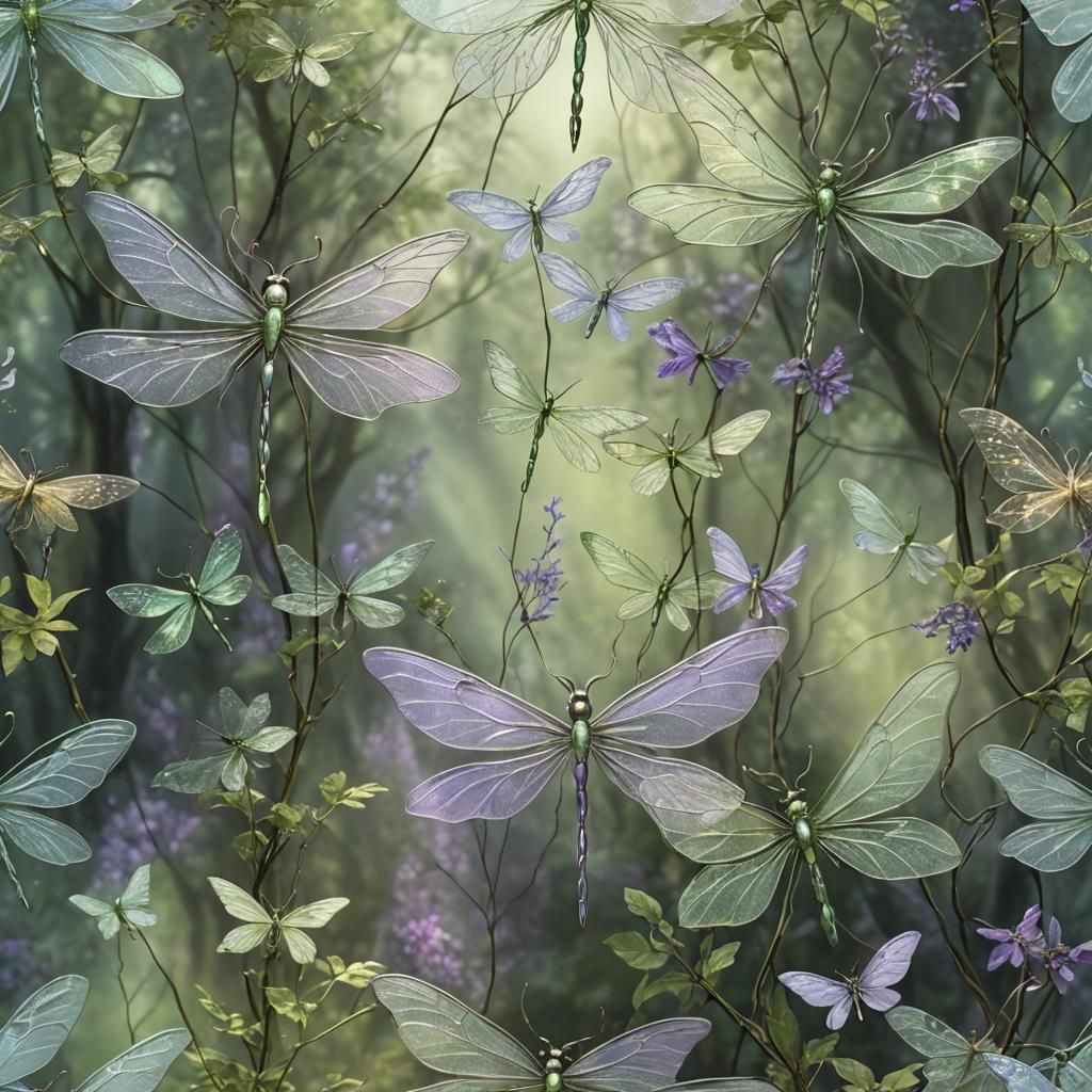 Ethereal Forest Fairy with Dragonfly Wings