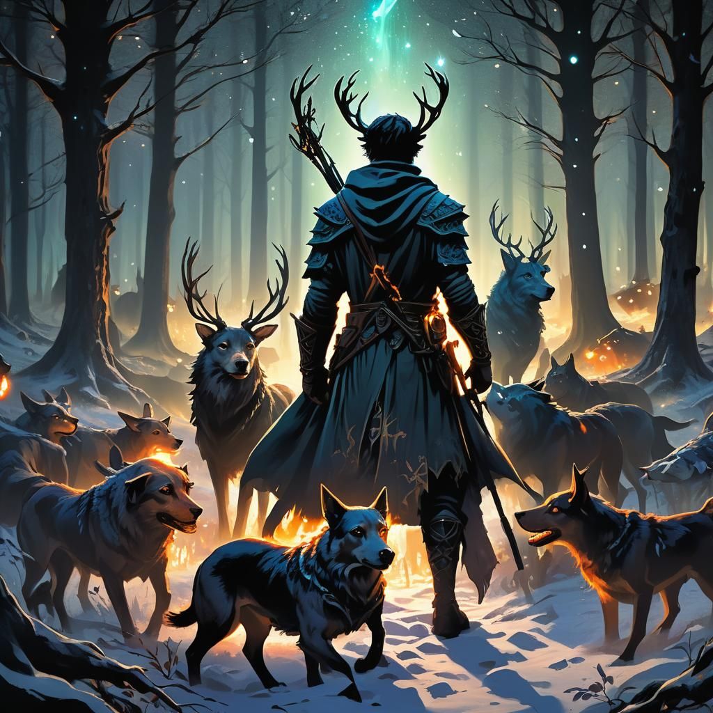 Herne, Hunter of Souls, in Starry Woods
