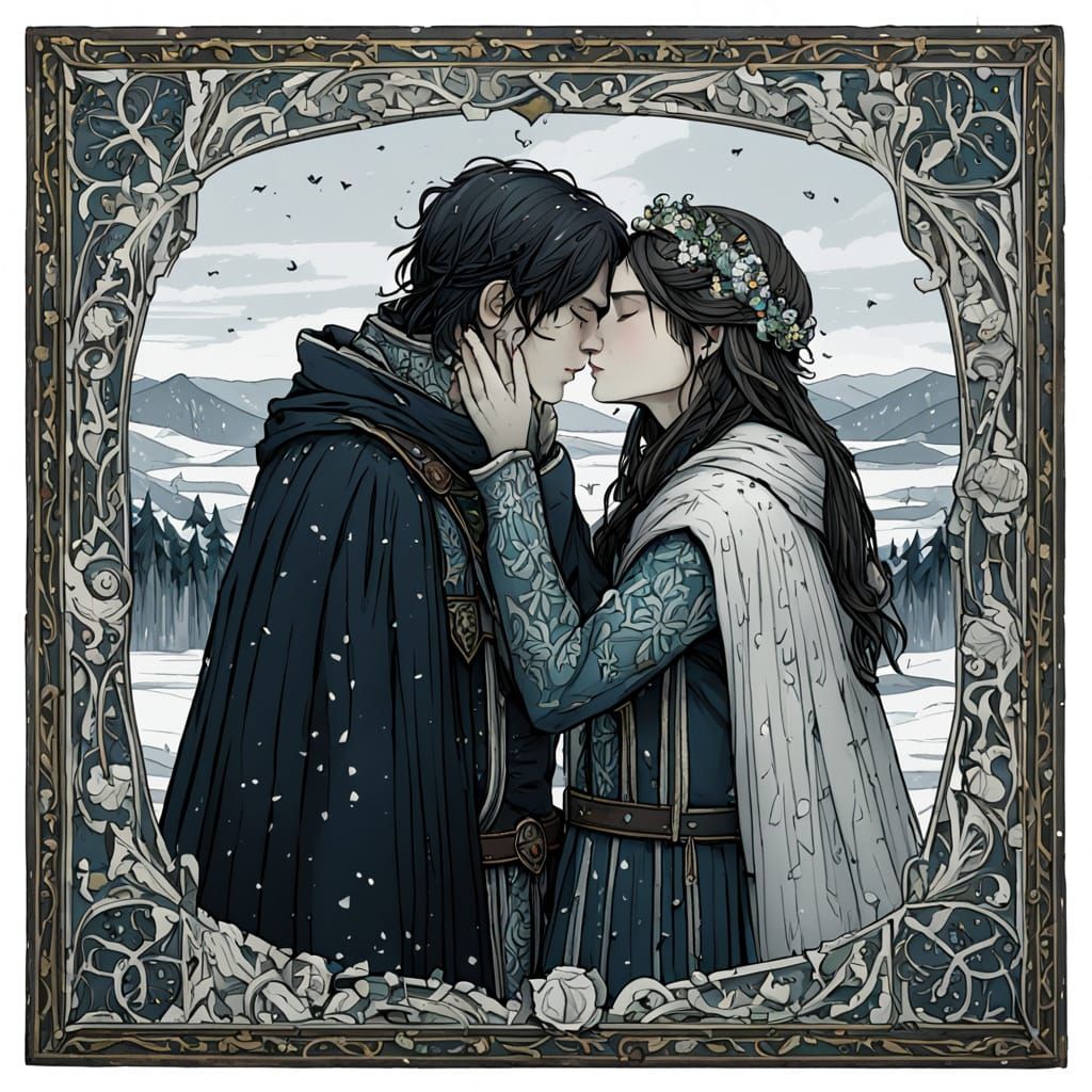 Emotional Scene of Parting and Sadness