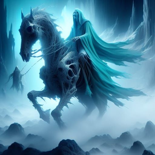 Turquoise Rider in Detailed Matte Painting