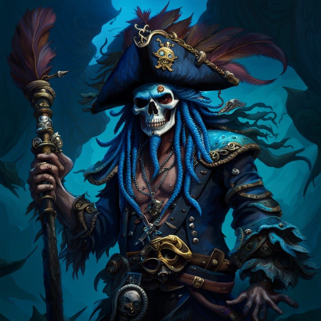 Triton, Pirate God with Sabers, Matte Painting