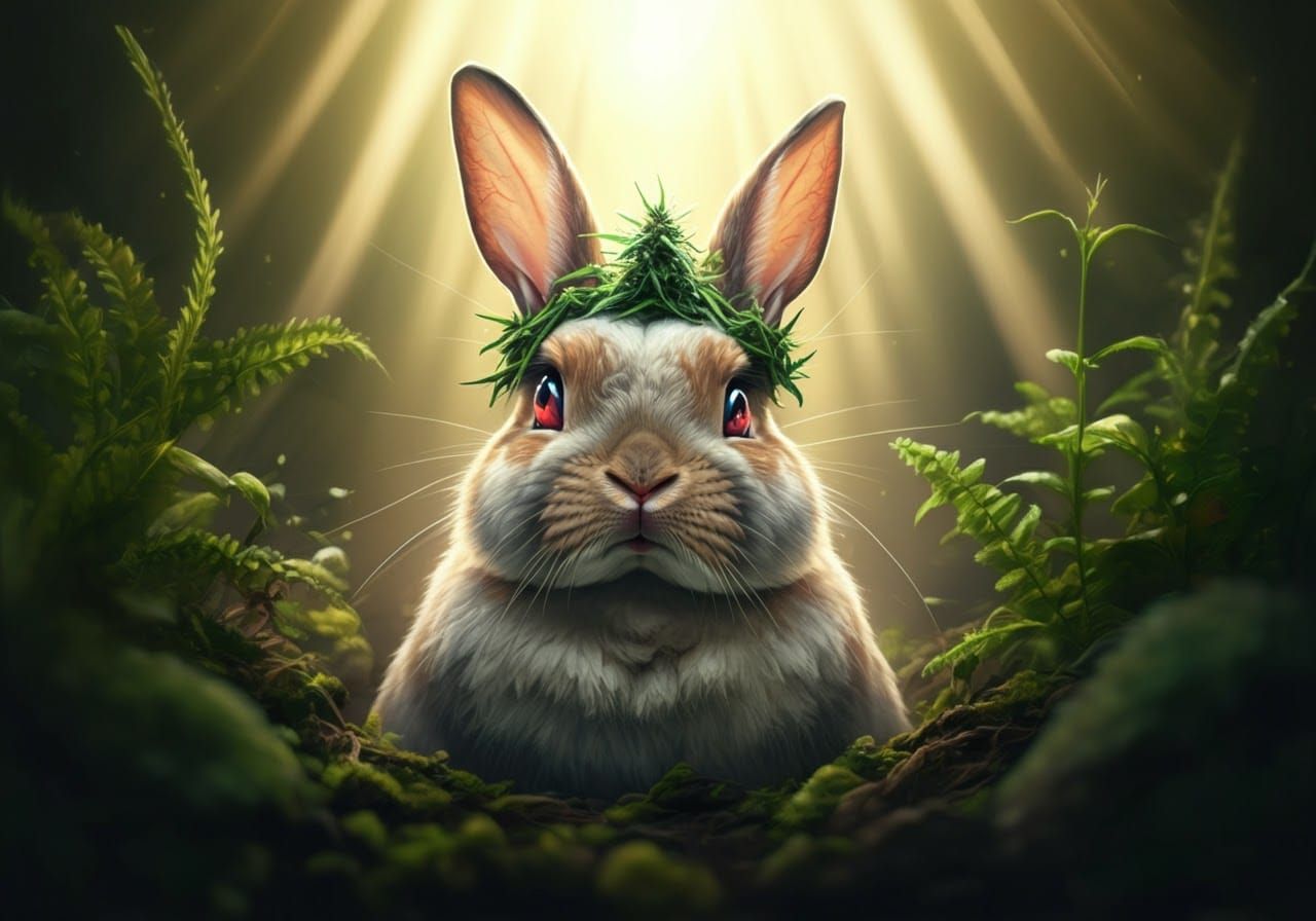 Blissful Rabbit in Dreamy Haze