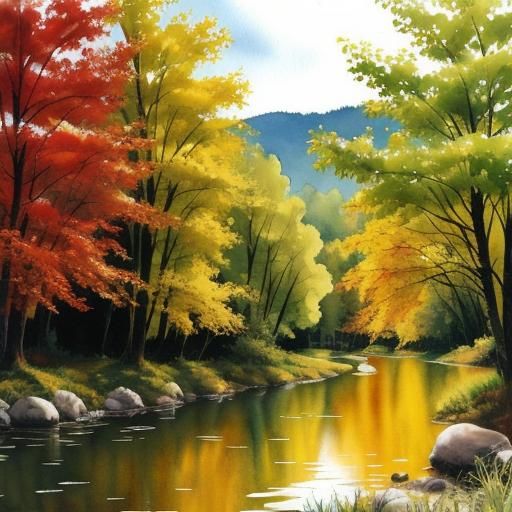 Abstract Watercolor Painting with Blended Hues