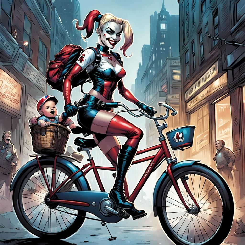 Harley Quinn's Bike Ride: Comic Book Art