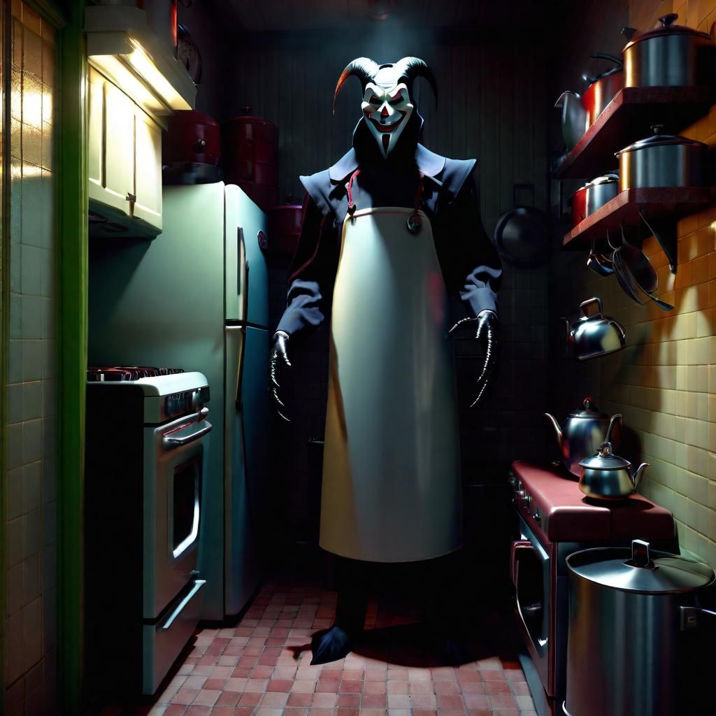 Anthropomorphic Kitchen Appliances in Alley: 3D Digital Art