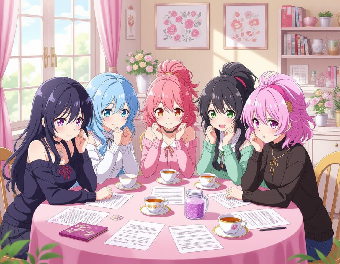 Alectra's Chaotic Anime Reunion in Pastel Colors