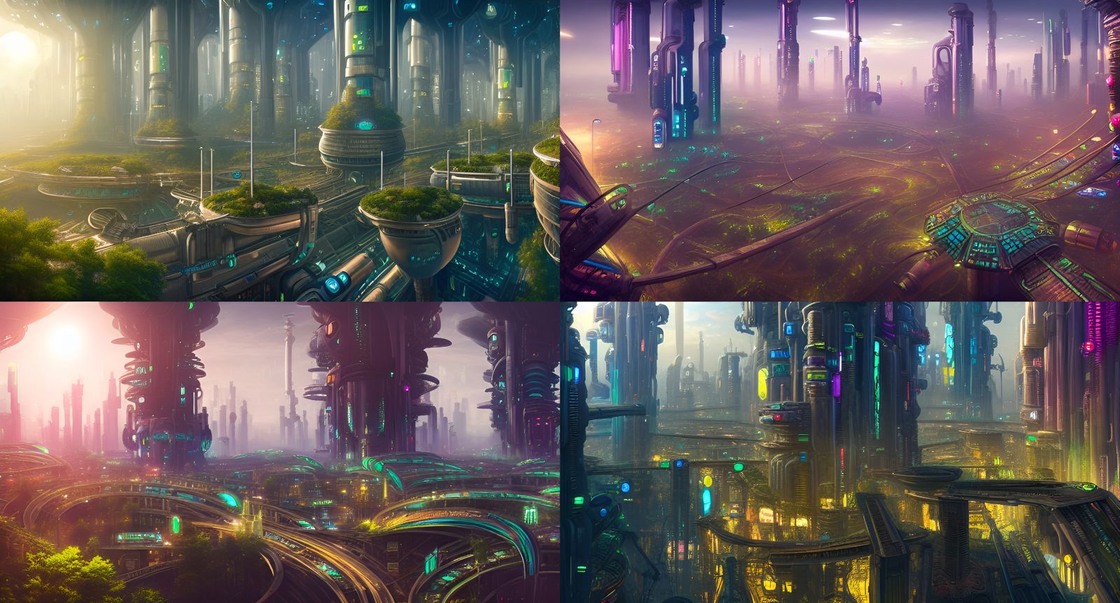 cyberpunk utopian bulls