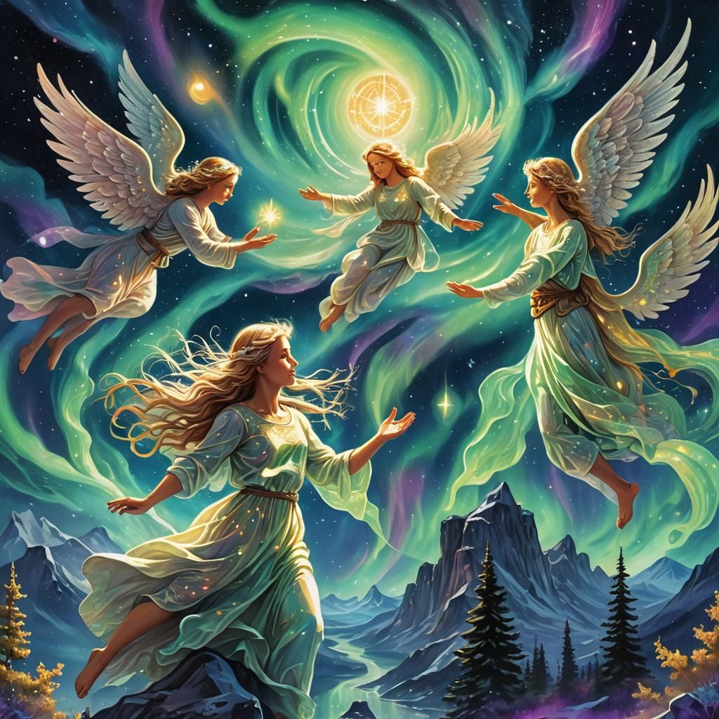 Angels Playing with the Northern Lights