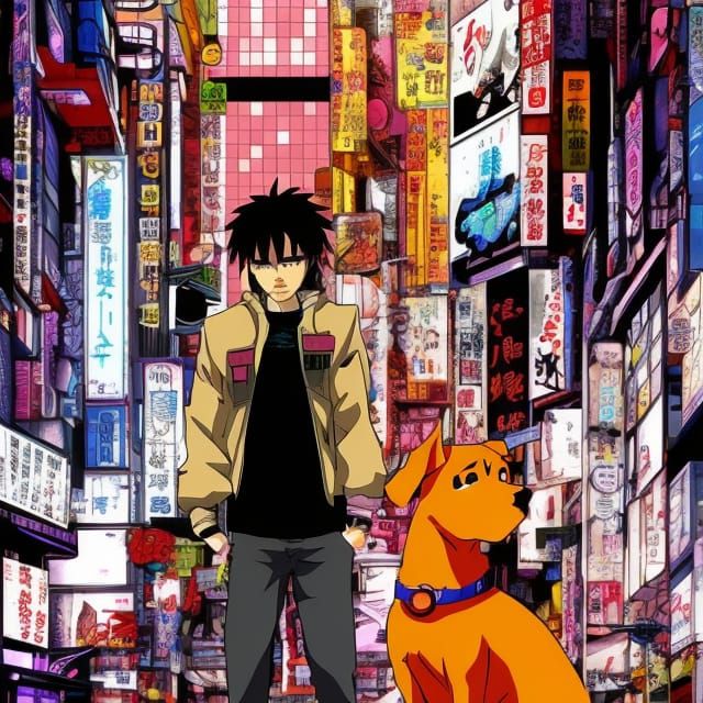 Scooby Doo in Cyberpunk Anime Style