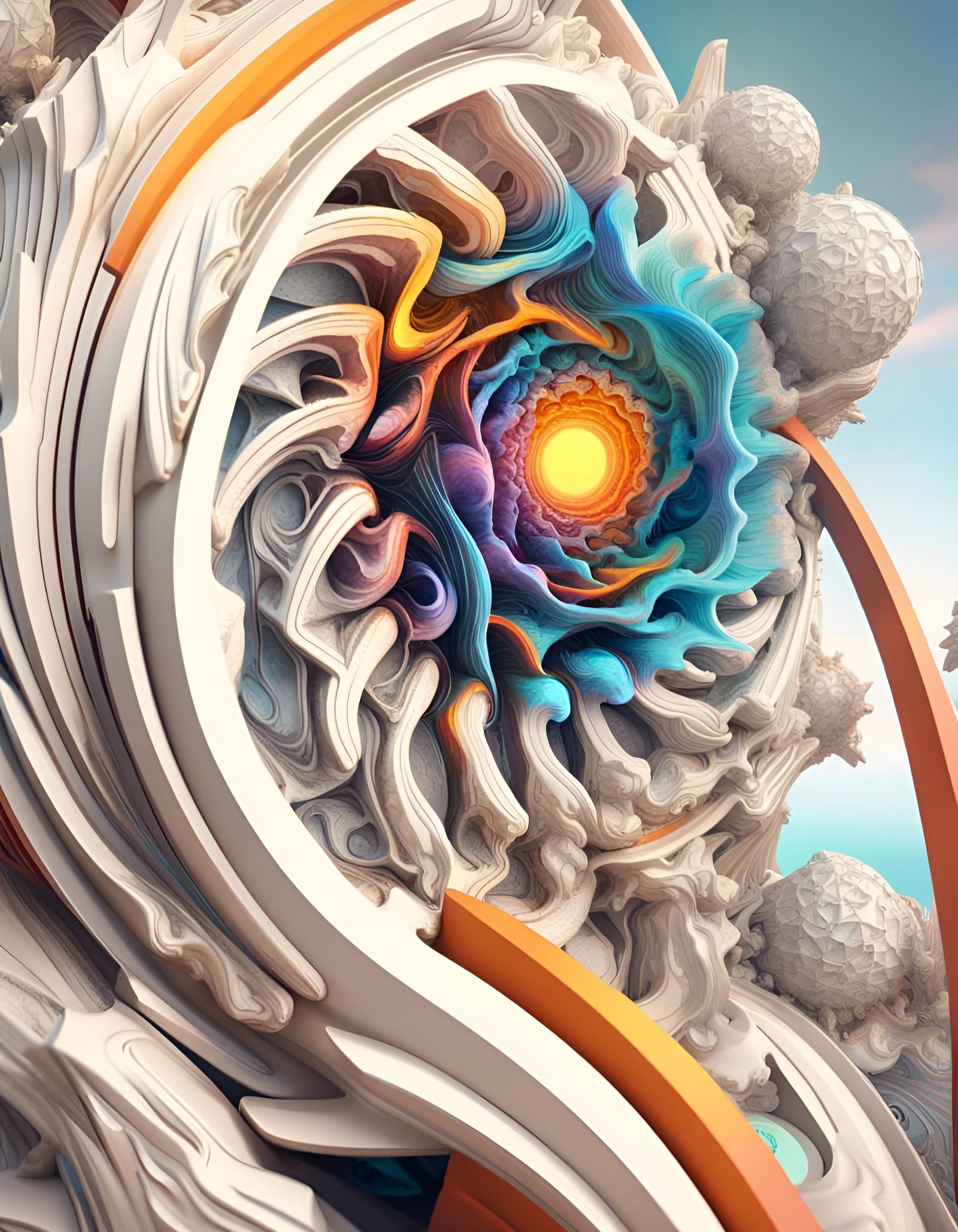 Geometric Abstract: Polychromatic 3D Render