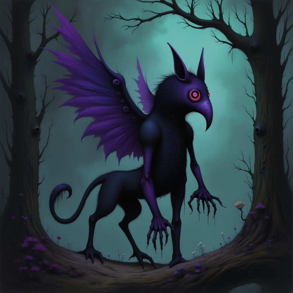 Ethereal Chimera Explores Surreal Forest