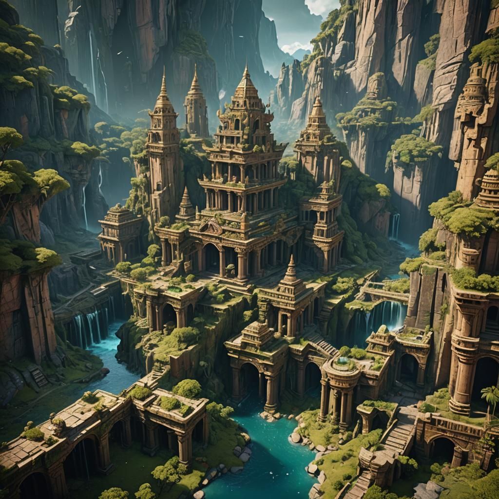 Fantastical Lost Civilization Concept Art in Deep Color